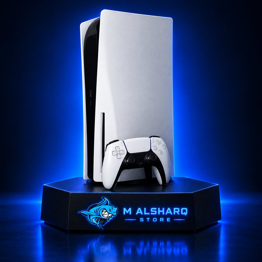 PS5 Slim Disc Edition on the M Alsharq pedestal